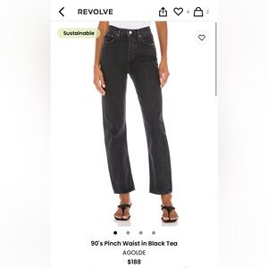 Agolde Women's Straight Leg Jeans in Black Tea